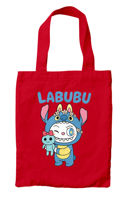 Сумка з принтом "Лабубу". Іграшка лабубу, лабубу, лабубу кока кола, мерч лабубу, мила, синя лабаба, смішна лабубу. 2070702