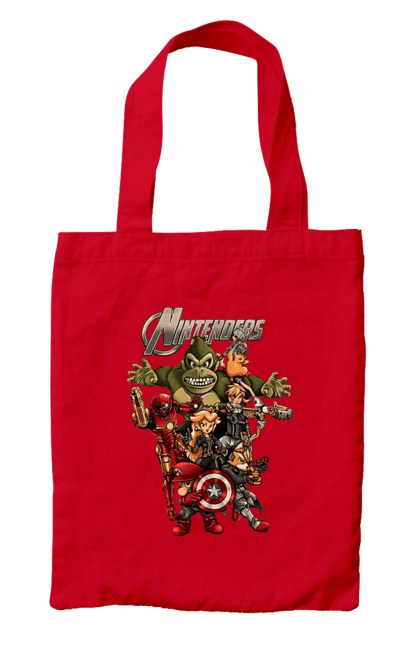 Сумка з принтом "Герої Nintendo". Animal crossing, donkey kong, kirby, legend of zelda, nintendo, pokemon, герої з ігор, луїджі, маріо, мультики, принцеса піч. 2070702