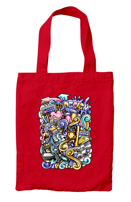 Сумка з принтом "Школа навчання". Зошит, калькулятор, канцелярія, навчання, олівець, ручка, школа. 2070702