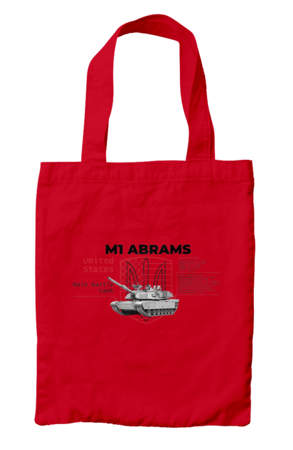 Сумка з принтом "M1 Abrams англійська". Abrams, m1 abrams, залужний, зброя, танк. 2070702