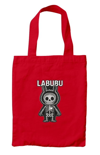 Сумка з принтом "Лабубу". Анатомія, кістки, лабубу, миложутко, мінімалізм, рентген, серце` що світиться, скелет, череп, чорнобіле. 2070702