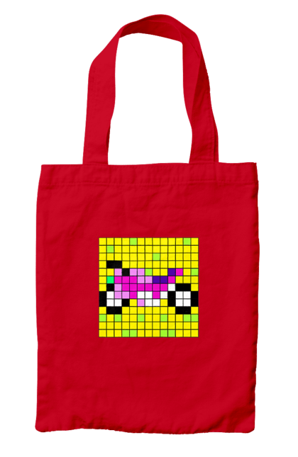 Bag with prints Pixel Bike. Bike, bright, color, motorcycle, pixel. 2070702
