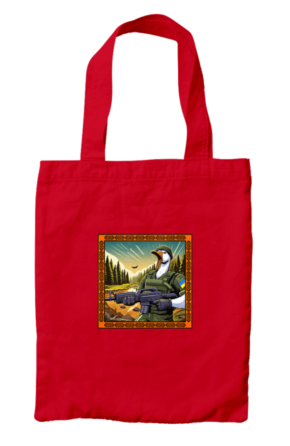 Сумка з принтом "Гусячий десант". Біологічна зброя, бойові гуси, військовий гусак, гусячий десант, зброєні сили, прапор, символіка, україна. 2070702