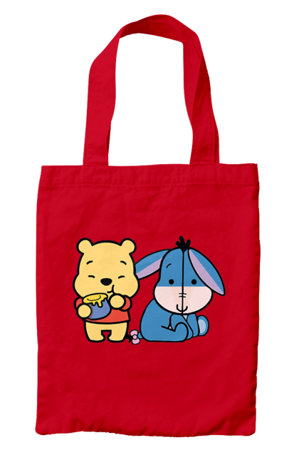 Bag with prints Winnie the Pooh and Eeyore. Cartoon, donkey, eared, eeyore, story, winnie the pooh. 2070702