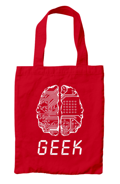 Сумка з принтом "Гик Мозок". Айті, айтішник, гик, знання, інженер, кібер, кібернетика, кіборг, код, комп, комп’ютерник, кристал, мікросхема, мозок, програміст, професіонал, професссія, розробник, розум, чіп. 2070702