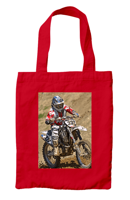 Сумка з принтом "МОТОГОНЩИК". Мото, мотогонщик, мотоцикл, спорт, спортсмен. 2070702