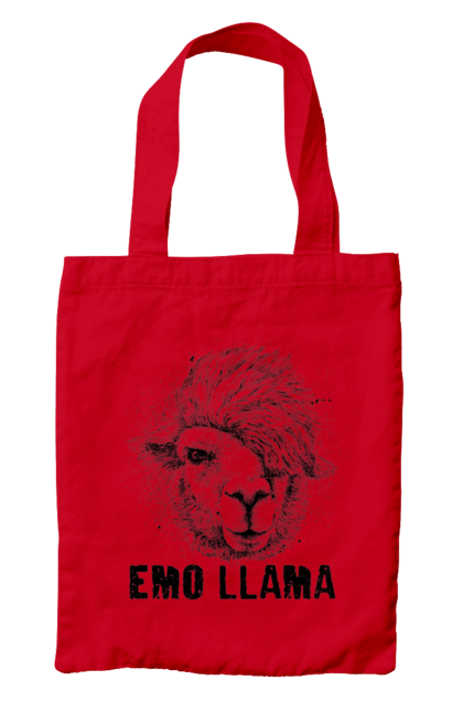 Сумка з принтом "Емо Лама". Alpaca, animals, distressed, emo, funny, llama, vintage, емо, лама. 2070702