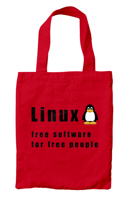 Сумка з принтом "Linux Вільний Для Вільних". Linux, адміністратор, айті, айтішник, безкоштовна, безкоштовно, вільна, доступність, незалежність, операційна система, ос, пінгвін, програміст, програмне забезпечення, свобода, сервер, сисадмін, система, системний адміністратор, софт, текст, чорний. 2070702