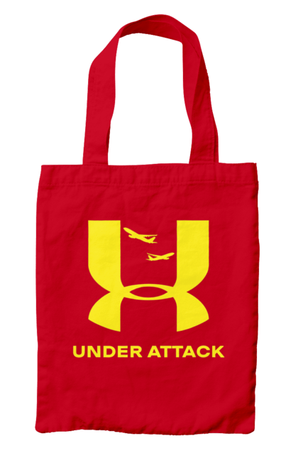 Сумка з принтом "Under Attack yellow". Андер армор, бренди, гумор, приколи, прикольні, ундер армор. 2070702