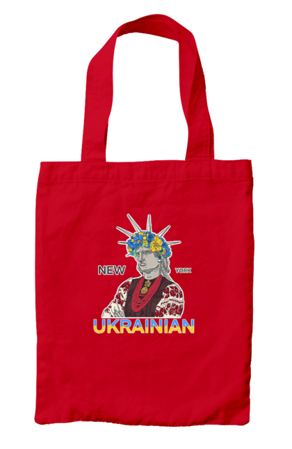 Bag with prints UA & NY. Embroidered shirt, new york, statue of liberty, ukraine, wreath. 2070702