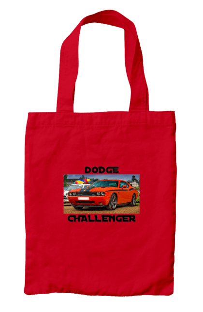 Bag with prints Dodge challenger. Auto, car, classic car, cult car, dodge challenger, oil car, powerful car. 2070702