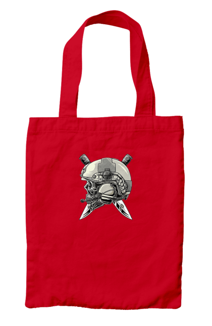 Сумка з принтом "Череп пілота". Військовий, захисник, ніж, пілот, череп, шолом. 2070702