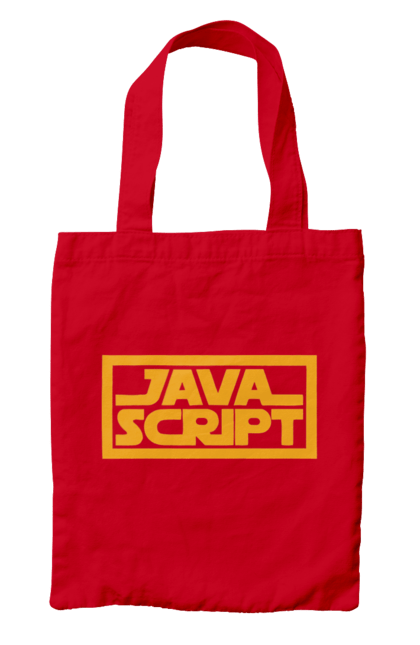 Сумка с принтом Джава скрипт. Айти, айтишник, джава скрипт, для айтишника, для программиста, подарок айтишнику, подарок программисту, программист, разработчик, ява скрипт. 2070702