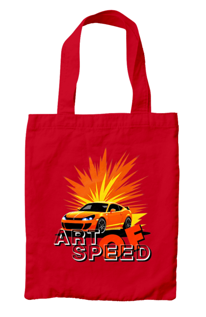 Bag with prints The art of speed. Auto, car, driver, motorist, speed. 2070702