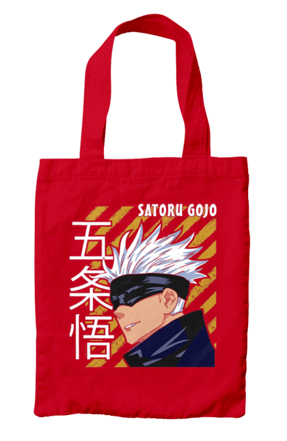 Bag with prints Jujutsu Kaisen Gojo. Anime, dark fantasy, gojo, jujutsu kaisen, magic battle, manga, mystic. 2070702