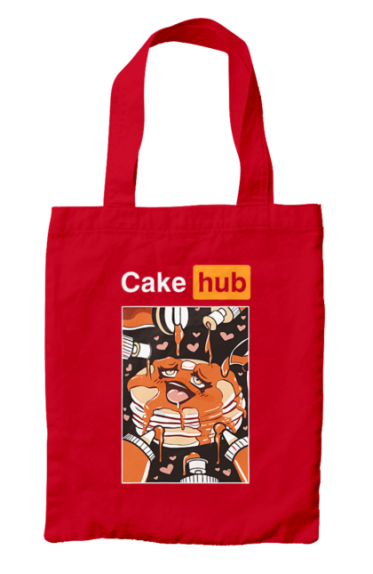 Сумка з принтом "Кейк Хаб". Брутальна, гумор, кейк хаб, порн хаб, прикол. 2070702