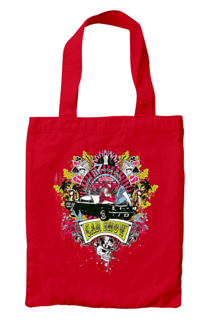 Сумка з принтом "Автомобільне Шоу, Літо". Автомобіль, гроші, карти, пальма, шоу. 2070702