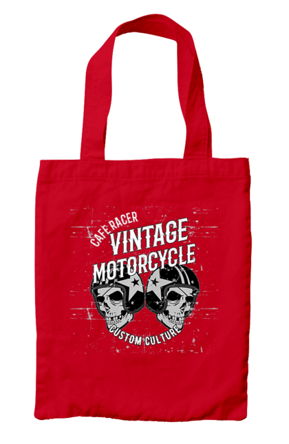 Сумка з принтом "мото вантажу". Вінтаж, мото, череп, шолом. 2070702