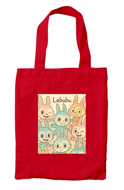 Сумка з принтом "Лабубу". Безтурботно, грайливо, дизайнперсонажу, каваї, лабубу, милі мистецтво, ніжні відтінки, пастельніквіти, стиль мультфільму, чарівно. 2070702
