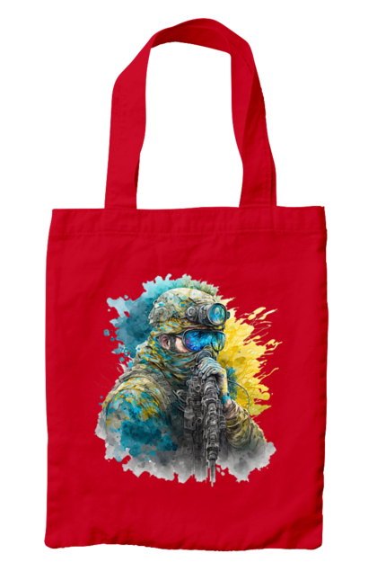 Сумка з принтом "Снайпер ЗСУ". Армія, зсу, прапор україни, символи україни, снайпер, солдат, україна. 2070702