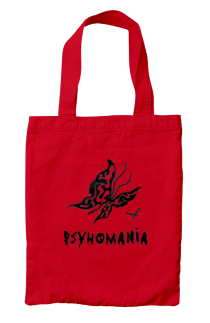 Сумка з принтом "Psyhomania Black". Psyho, готика, гранж, графіті, малюнок, метелик, психо, рок, хіпі. CustomPrint.market