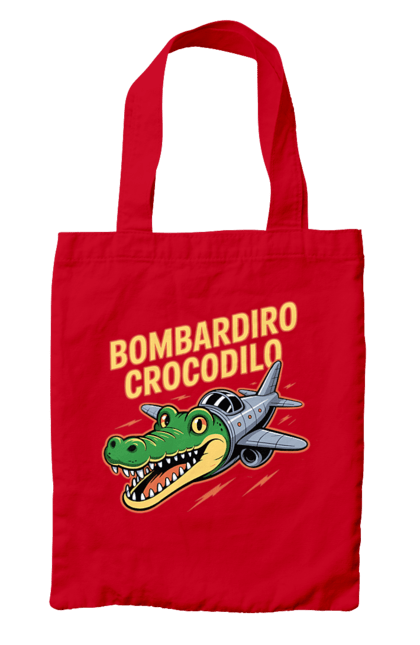 Сумка з принтом "Bombardino Crocodilo". Bombardino, bombardino crocodilo, crocodilo, бомбардиро крокодило, бомбардіно крокоділо, крокодил, крокодил літак, крокодил мем, мем бомбардине крокодило, меми. 2070702