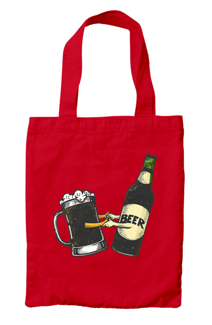 Сумка з принтом "Пляшка Пива З Келихом Пива". Келих, пиво, пляшка. 2070702