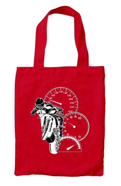 Сумка з принтом "Мотоцикл І Швидкість Білий". Мото, мотоцикл, швидкість. 2070702