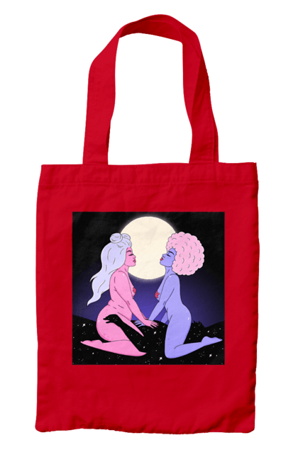 Bag with prints Two Aliens And The Moon. Aliens, from above, girls. 2070702