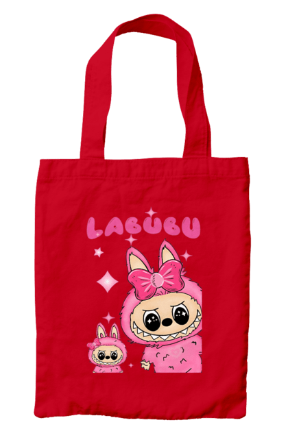 Сумка з принтом "Лабубу". Іграшка лабубу, лабубу, лабубу кока кола, мерч лабубу, мила, рожева лабубу, смішна лабубу. 2070702