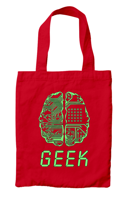 Сумка з принтом "Гик Мозок Неоновий". Айті, айтішник, гик, друкована плата, зелений, знання, інженер, кібер, кібернетика, кіборг, код, комп, комп’ютерник, кристал, мікросхема, мозок, неон, неоновий, програміст, професіонал, професія, розробник, розум, світиться, світло, чіп. 2070702