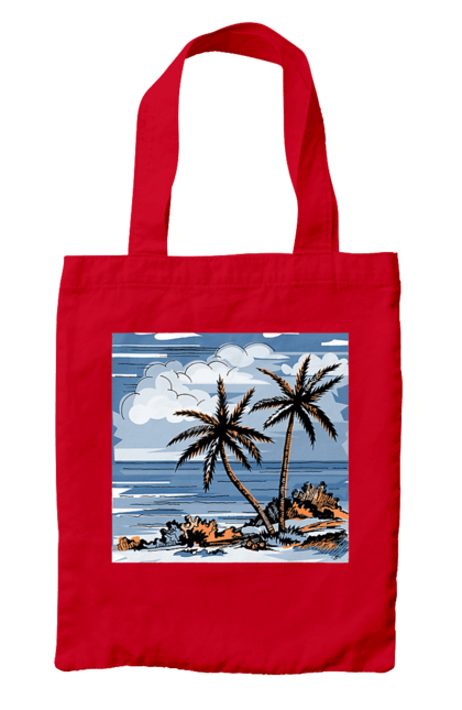Bag with prints Palm Trees And Sky. Clouds, palm trees, sea, sky. 2070702