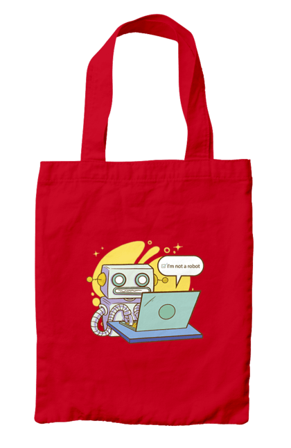 Сумка з принтом "Я не робот Хакер зрозуміє 404 до дня програміста". 404, aws, backend, c++, cloud, css, frontend, golang, java, js, linux, python, script, web, ай ті, айті, айтішник, верстка, дата, код, компьютер, лаптоп, облако, ошибка, програміст, программа, программист, програмування, робот, хакер, язык. 2070702