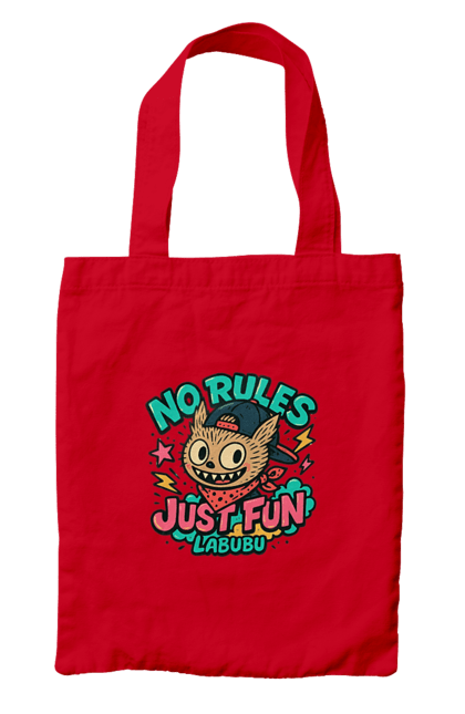 Сумка з принтом "Лабубу". Norulesjustfun, y2k, бандана, вуличний стиль, грайливий, графіті, зухвалий, лабубу, ретромультяшка, яскраво. 2070702