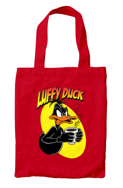 Сумка с принтом Даффи Дак. Daffy duck, looney tunes, merrie melodies, warner brothers, даффи дак, мультфильм, персонаж, утка, утка даффи. 2070702