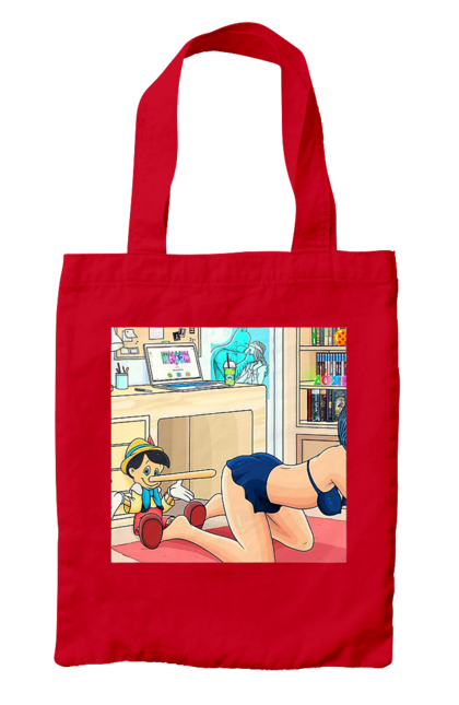 Сумка з принтом "Буратіно У Дорослій Казці". Бетмен, буратіно, гола, поцілунок, прикол. 2070702