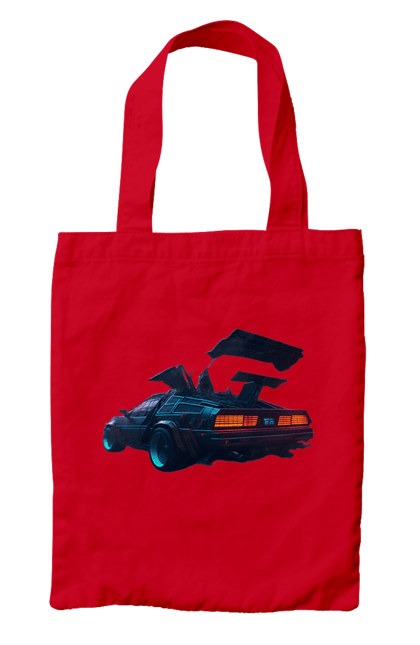 Сумка з принтом "DeLorean назад у майбутнє". Автомобіль, делореан, з фільму. 2070702