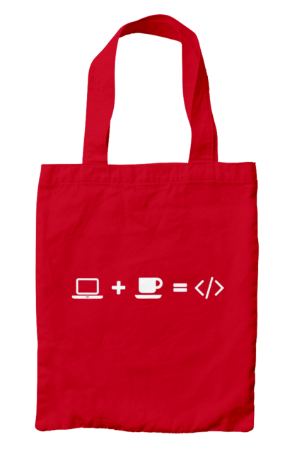 Сумка з принтом "Комп`ютер плюс кава дорівнює код". Айті, айтішник, для айтішника, для програміста, кава, подарунок айтішнику, подарунок програмісту, програміст, розробник. 2070702
