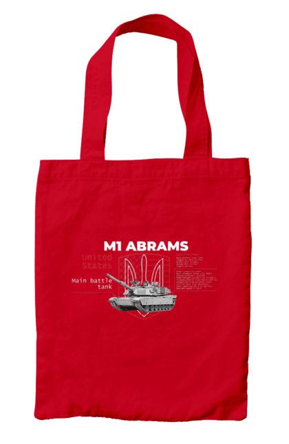 Сумка з принтом "M1 Abrams англійська". Abrams, m1 abrams, залужний, зброя, танк. 2070702