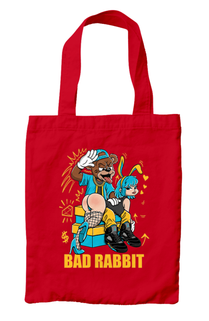 Сумка з принтом "Поганий кролик". Бдсм, ведмідь, дівчина, кролик, поганий кролик, прикольна, смішна. 2070702