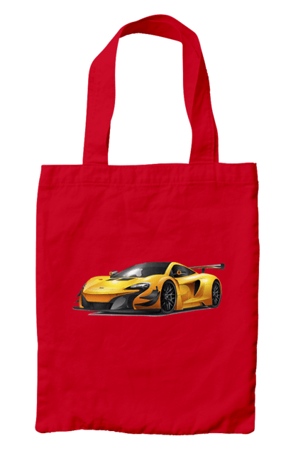 Сумка з принтом "Спорткар". Автомобіль, жовтий автомобіль, жовтий спорткар, спорт, спорткар. 2070702