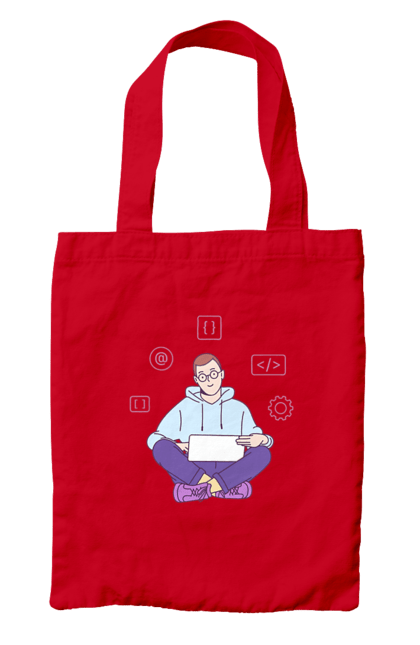 Сумка з принтом "Я програміст". Angular, c, css, html, it, javascript, jquery, php, python, react, svelt, vue, айтишник, айті, гумор, код, кодувати, прогер, програміст, програмісти, ти ж, ти ж програміст, тиж програміст. 2070702
