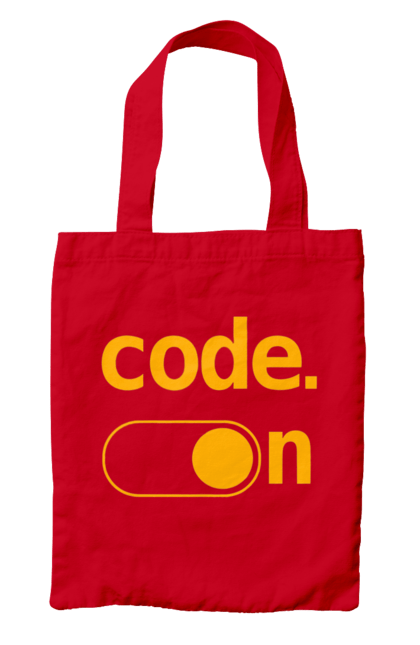 Сумка с принтом Код включен. Айти, айтишник, для айтишника, для программиста, код включен, подарок айтишнику, подарок программисту, программист, разработчик. 2070702