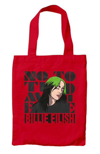 Сумка з принтом "Біллі Айліш". Біллі айліш, логотип біллі айліш, принт біллі айліш, співачка біллі айліш. 2070702