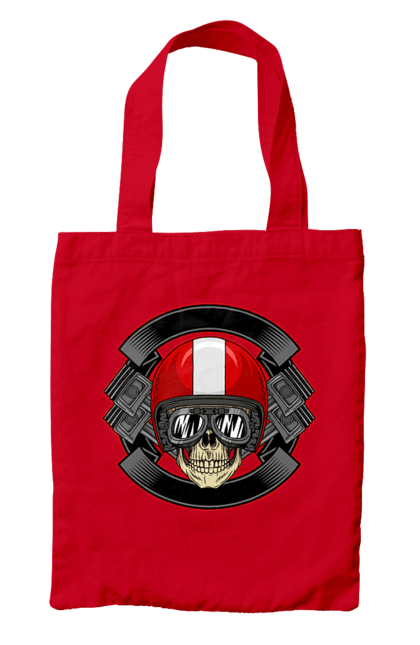 Сумка з принтом "череп мотоцикліст". Мотоцикліст \, череп, шолом. 2070702