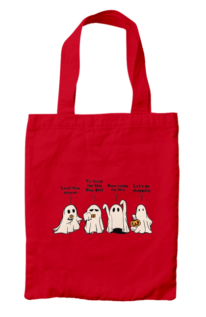 Bag with prints Halloween Ghost. Costume, ghost, halloween, holiday, october, october 31, scary, sweets, trick or treat. 2070702