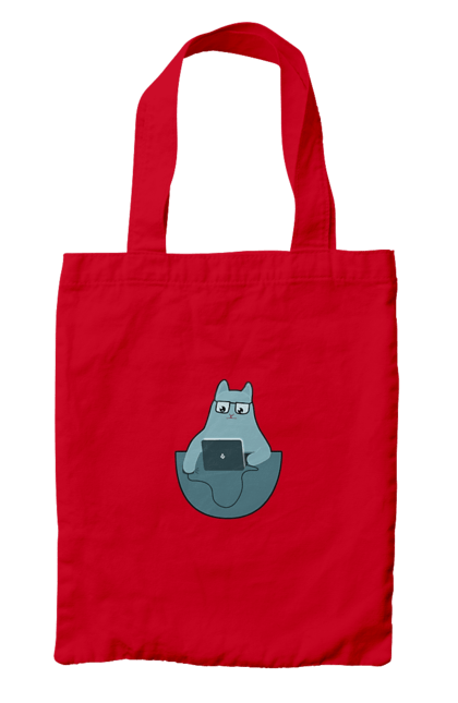 Сумка з принтом "Кіт програміст". Angular, c, css, html, it, javascript, jquery, php, python, react, svelt, vue, айтишник, айті, гумор, код, кодувати, прогер, програміст, програмісти, ти ж, ти ж програміст, тиж програміст. 2070702