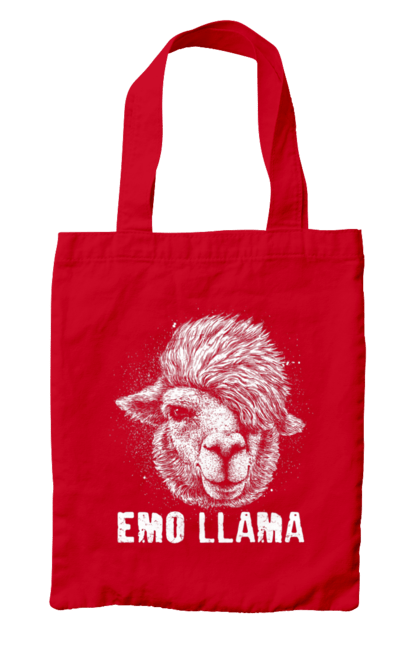 Сумка з принтом "Емо Лама". Alpaca, animals, distressed, emo, funny, llama, vintage, емо, лама. 2070702