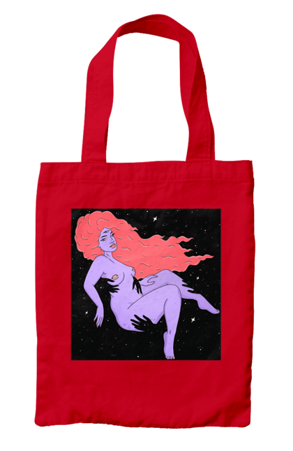 Сумка з принтом "Фіолетова Дівчина В Чорній Дирі". Дівчина, лапають. 2070702