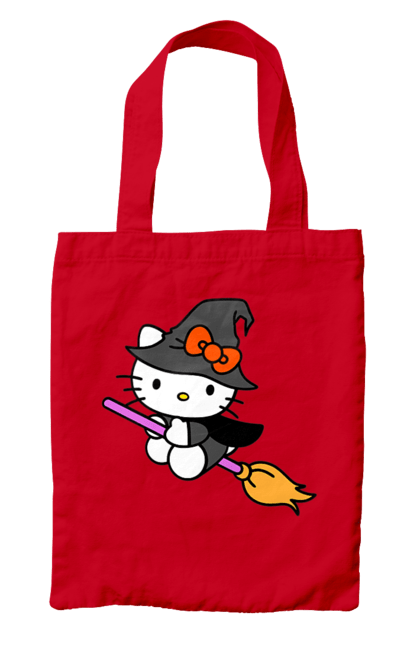 Сумка з принтом "Хелло Кітті Хелловін". Halloween, hello kitty, witch, бренд, відьма, кіт, кошеня, персонаж, хелло кітті, хелловін. 2070702